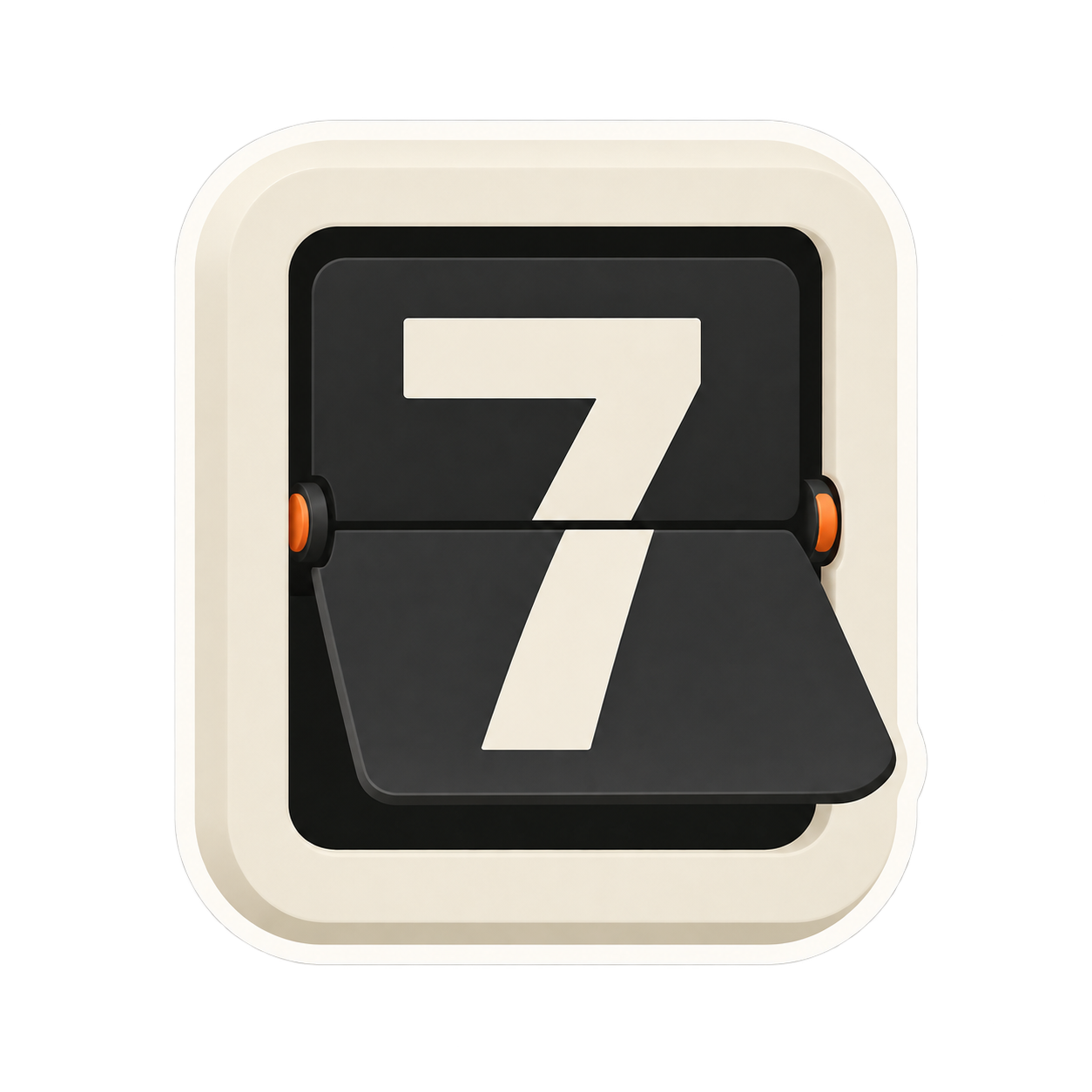 Number 7 flip-card sticker